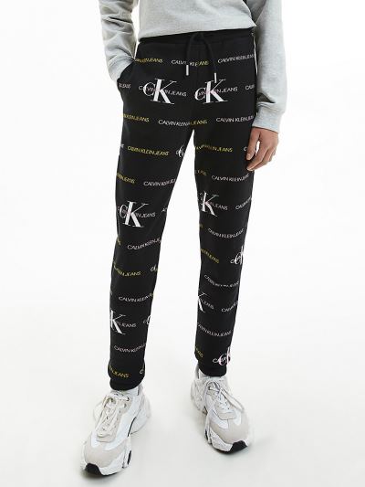 Calvin Klein Ruhák HU120559 | Calvin Klein All-Over Logo Lány Jogger Fekete / Színes